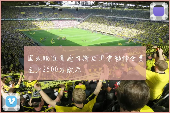 国米瞄准乌迪内斯后卫索勒转会费至少2500万欧元